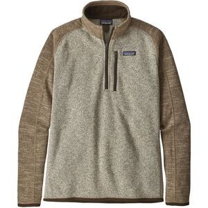 Patagonia Men's Better Sweater Quarterzip bleached stone w/ pale khaki